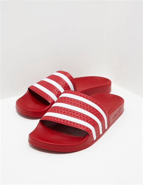 adidas replica slides red|red adidas slides for men.